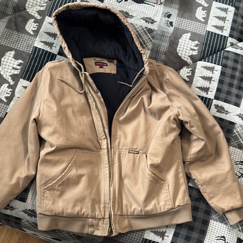 Men's Wolverine Carhartt Style Tan Hooded Jacket